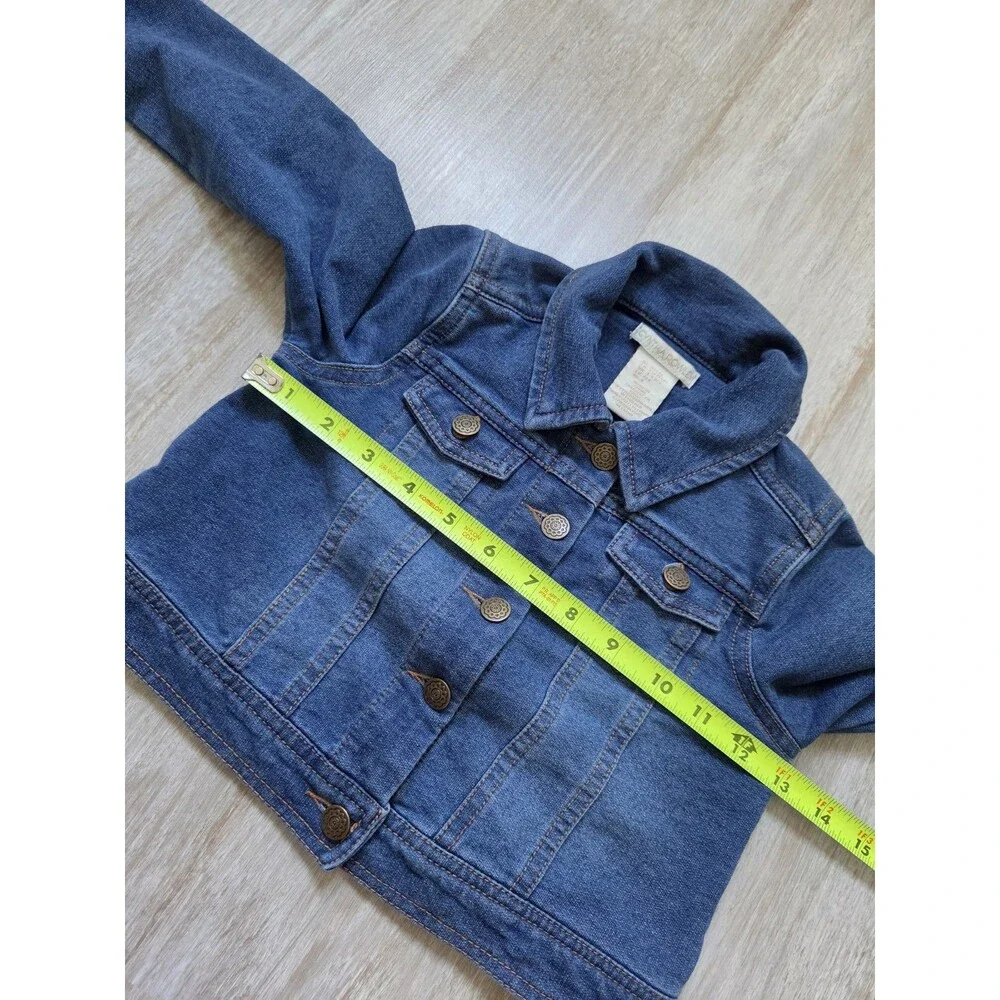 Cynthia Rowley Girls Knit Denim Jacket Blue Button Front Stretch XS 4 EUC